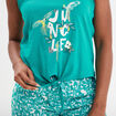 Ensemble pyjama 2 pièces vert femme