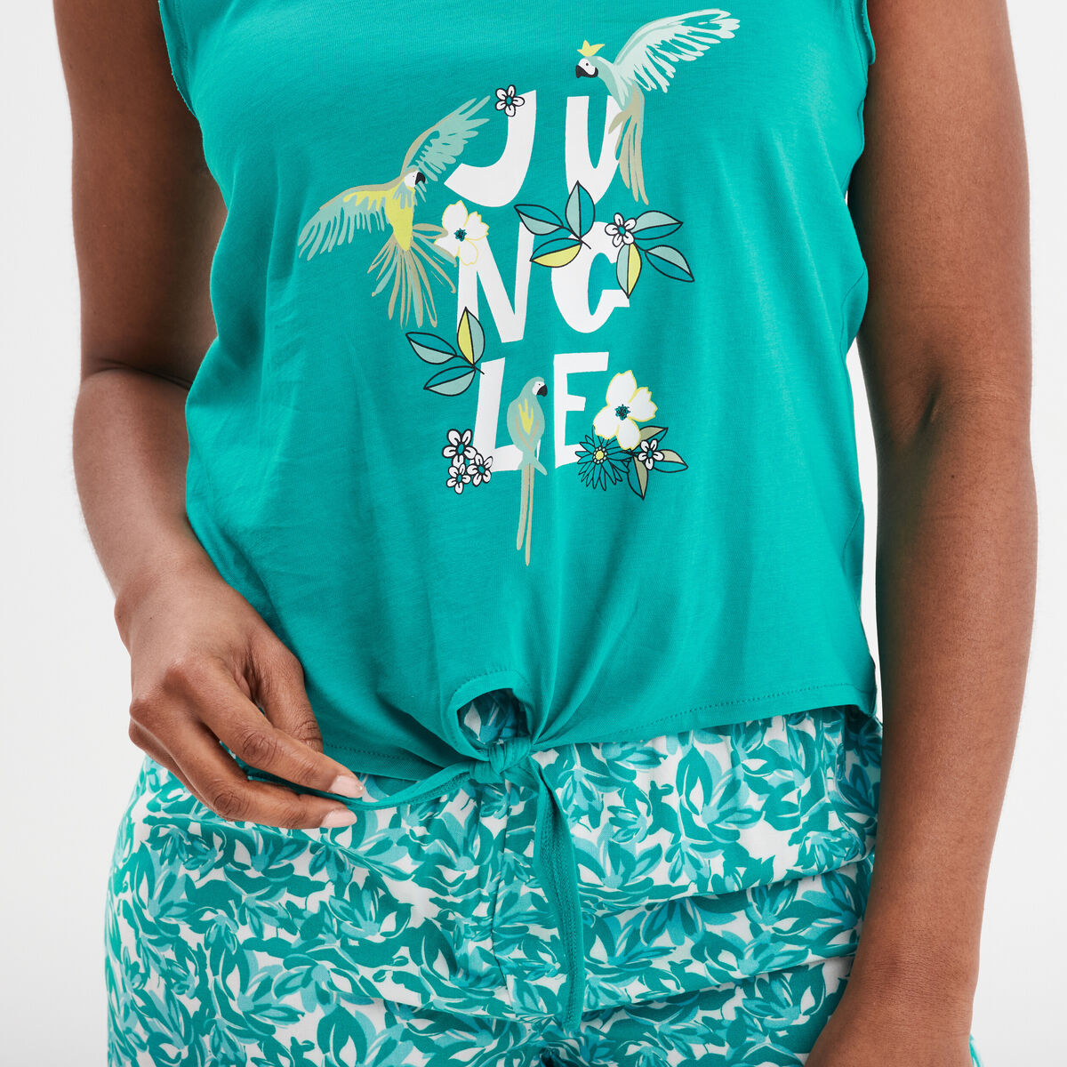 Ensemble pyjama 2 pièces vert femme