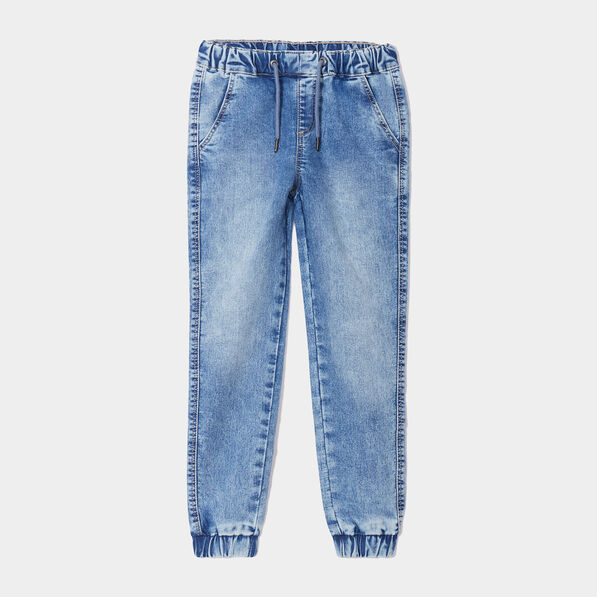 Jeans straight à coulisse denim triple stone garçon