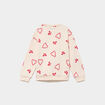 Sweat col rond manches longues ecru fille