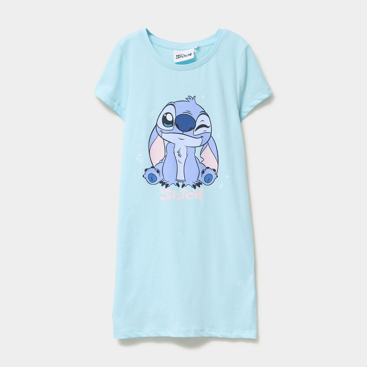Chemise de nuit courte coton Stitch vert fille