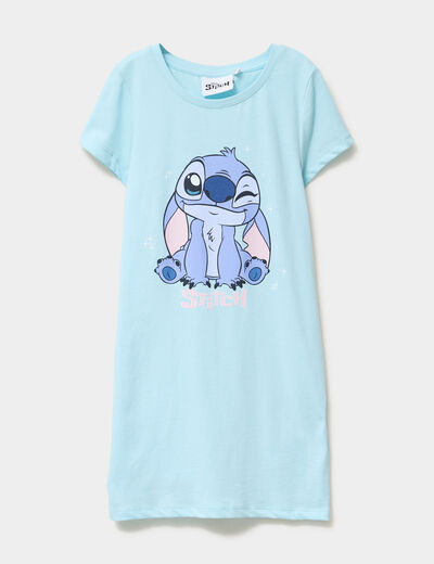 Chemise de nuit courte coton Stitch vert fille