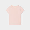 T-shirt manches courtes en coton rose clair fille