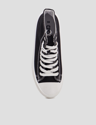 Baskets montantes en toile Creeks noir femme