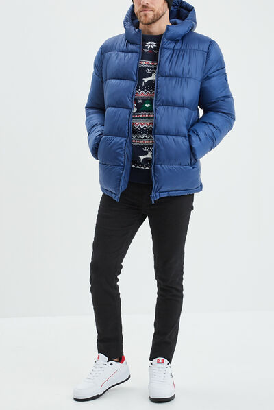 Pull de Noël col rond manches longues multicolore homme