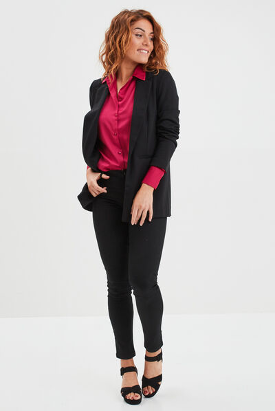 Veste blazer droite noir femme