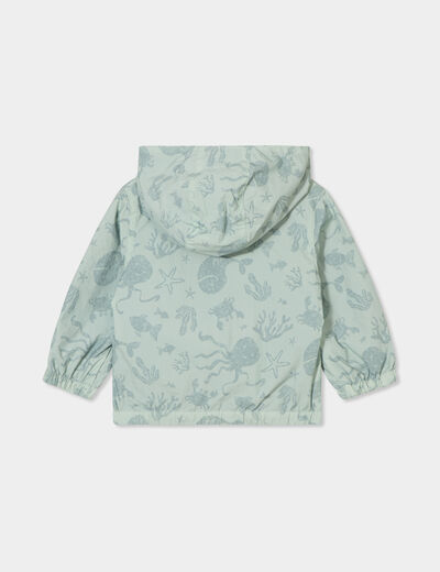 Blouson imperméable réversible vert pastel bébé garçon