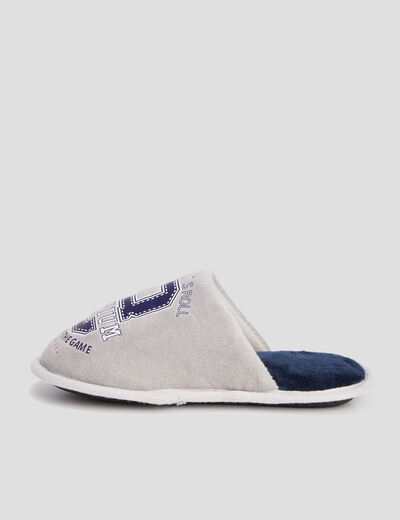 Chaussons mules gris gar&ccedil;on