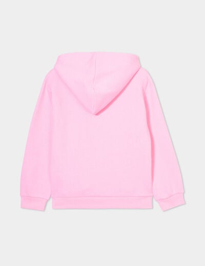 Sweat à capuche hoodie 1 poche Creeks rose fluo fille
