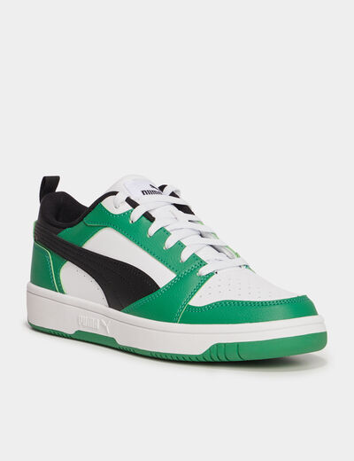 Tennis basses à lacets Puma Rebound vert garçon
