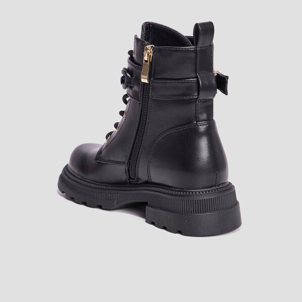 bottines ranger avec chaines et boucles noir fille Bottines ranger avec chaînes et boucles noir fille