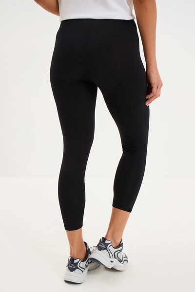 Legging &eacute;lastiqu&eacute; 7/8&egrave;me noir femme