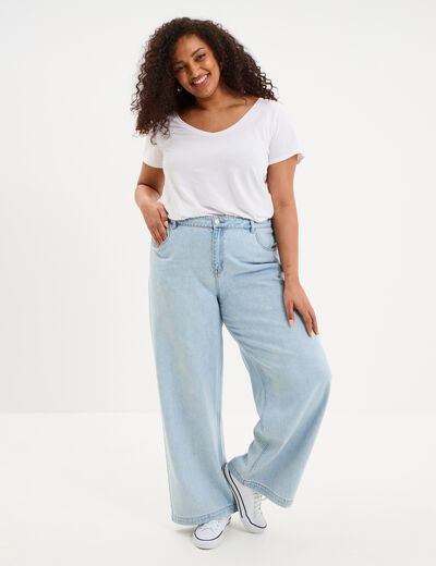 Jean large taille &eacute;lastiqu&eacute;e denim triple stone femme grande taille