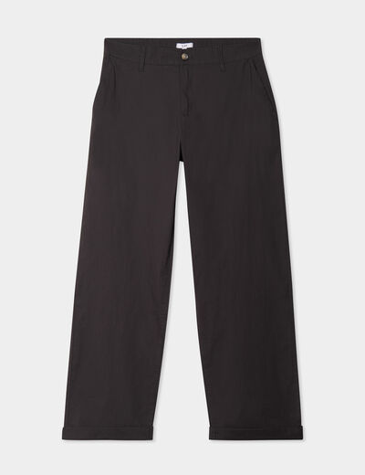 Pantalon chino relax coton gris foncé homme