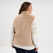 Veste fausse fourrure sans manches beige femme grande taille