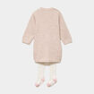 Ensemble robe tricot et collants beige b&eacute;b&eacute; fille