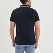 Polo piqu&eacute; manches courtes coton bleu marine homme