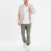 Gilet manches longues zippé gris clair homme