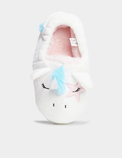 Chaussons effet polaire blanc fille