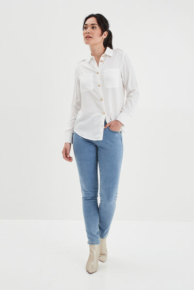 Chemise manches longues Mosquitos blanc femme