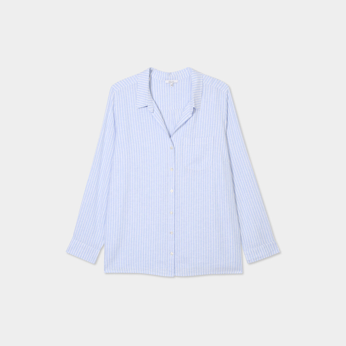 Chemise oversize lin mélangé bleu lavande femme grande taille
