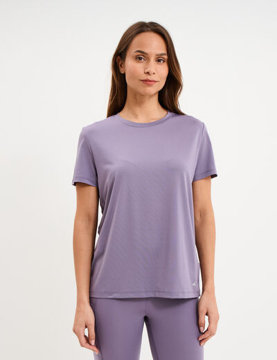 T-shirt de sport droit manches courtes violet femme