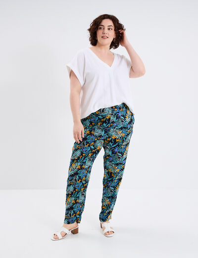Pantalon skinny fluide taille standard noir femme grande taille