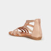 Sandales brides tress&eacute;es strass Claudia rose champagne femme