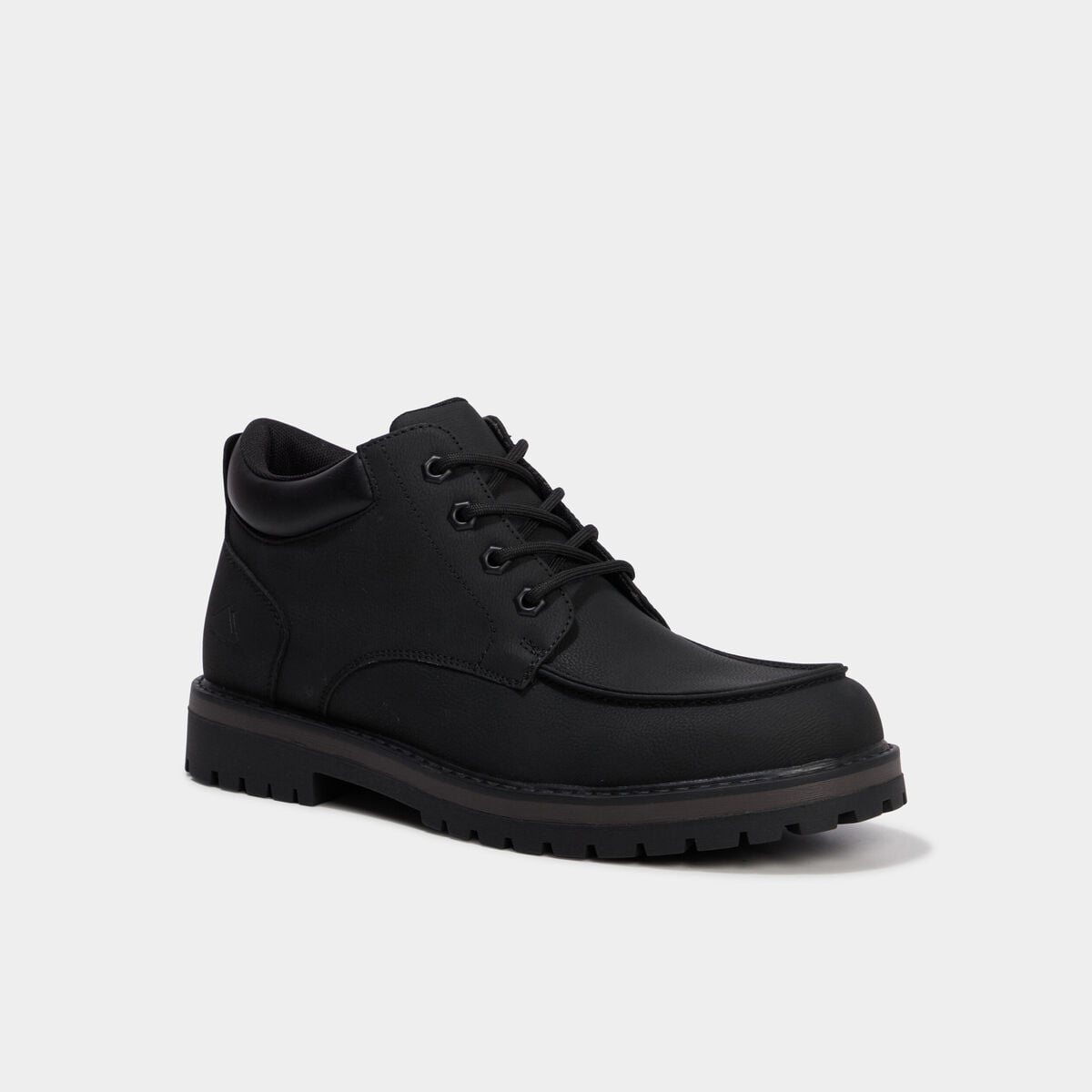 Boots crant&eacute;es &agrave; lacets noir homme
