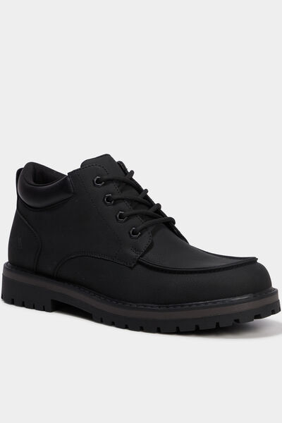 Boots crant&eacute;es &agrave; lacets noir homme
