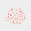 Sweat col rond épaule boutonnée creme bébé fille