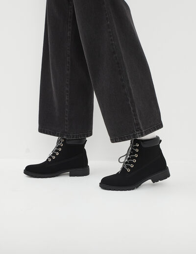 Bottines crantées noir femme