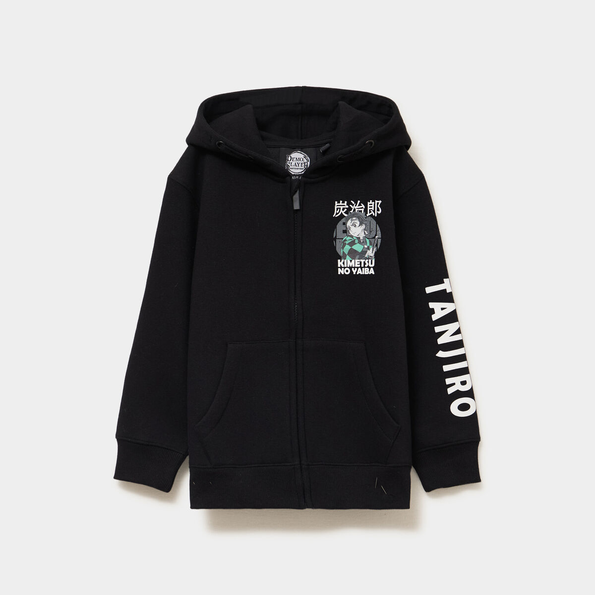 Sweat zipp&eacute; capuche Demon Slayer Tanjiro noir gar&ccedil;on