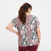 T-shirt col en V manches courtes ecru femme grande taille