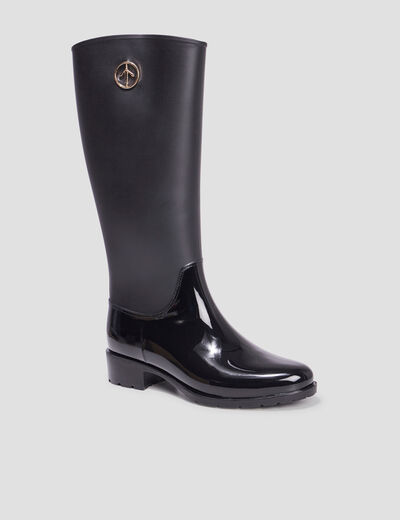 Bottes de pluie cavalières Mosquitos noir femme