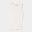 D&eacute;bardeur coton bords dentelle blanc femme