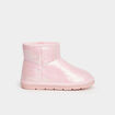 Bottines fourr&eacute;es &agrave; sequins rose fille