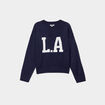 Pull col rond manches longues Creeks bleu marine femme