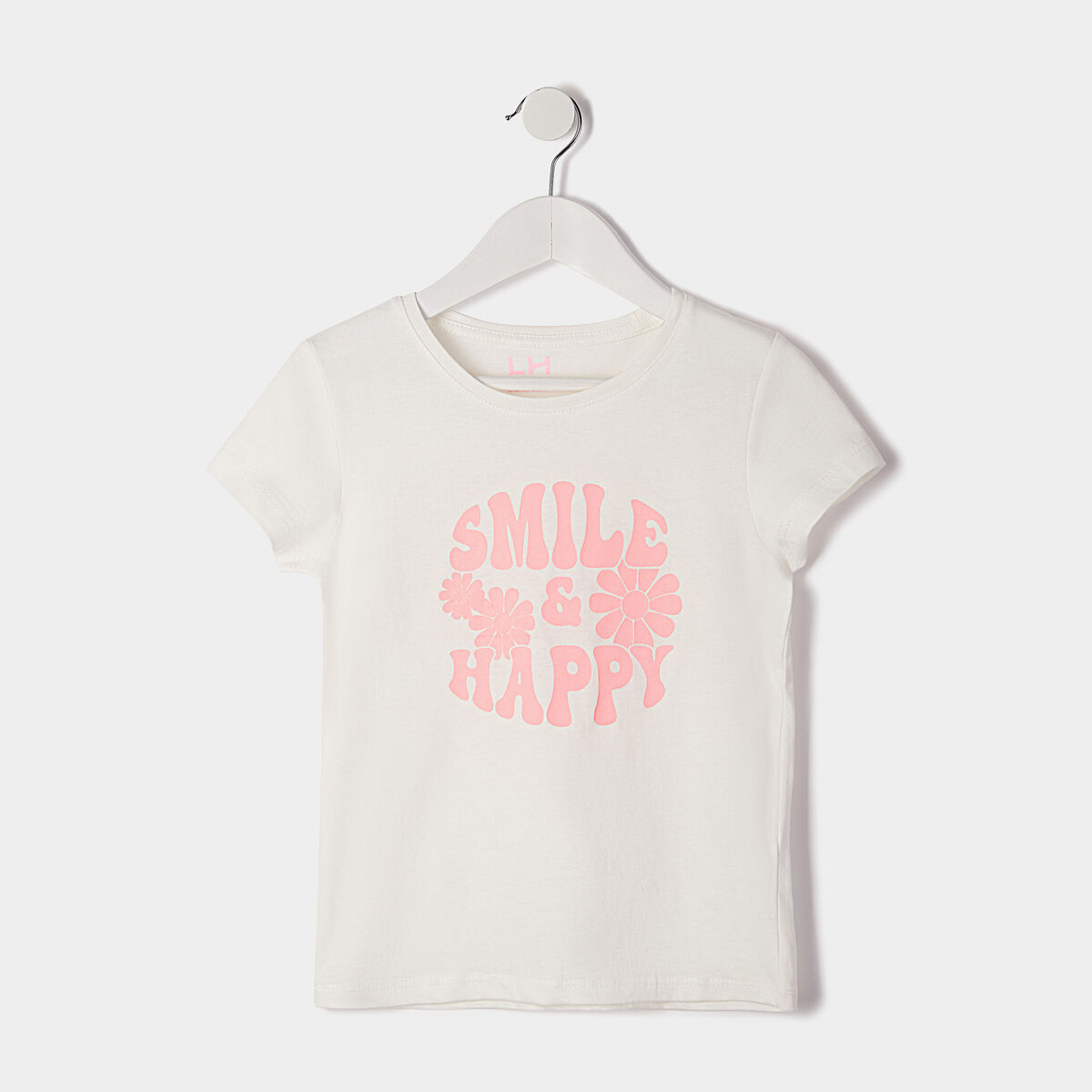 T-shirt à manches courtes ecru fille