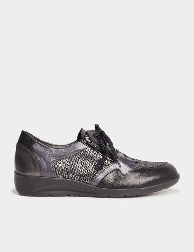 Derbies compensées en cuir Confortissimo noir femme