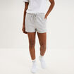 Short de jogging molletonn&eacute; ajust&eacute; gris clair femme