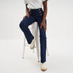 Jean flare &agrave; pont denim brut femme