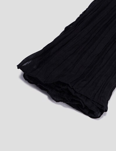 Foulard aspect froissé noir femme