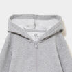 Sweat zipp&eacute; &agrave; capuche en molleton gris clair gar&ccedil;on