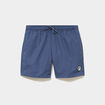 Short de bain droit taille &eacute;lastiqu&eacute;e bleu fonc&eacute; homme