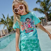 T-shirt détail noeud coton Stitch vert turquoise fille