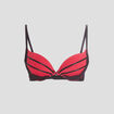 Soutien-gorge push-up micro dentelle rouge femme