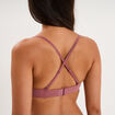 Soutien-gorge embo&icirc;tant padd&eacute; dentelle vieux rose femme