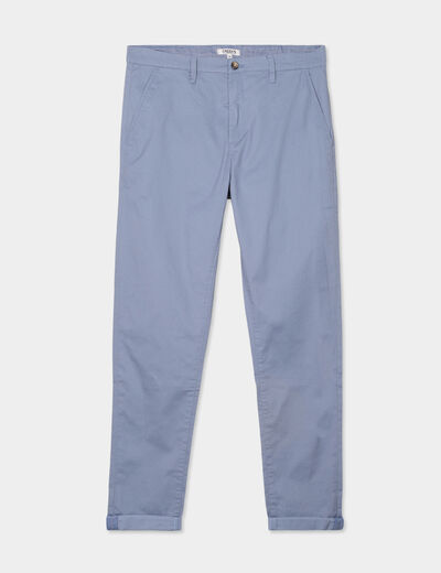 Pantalon chino slim stretch bleu homme
