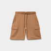 Short cargo molleton taille &eacute;lastiqu&eacute;e marron gar&ccedil;on